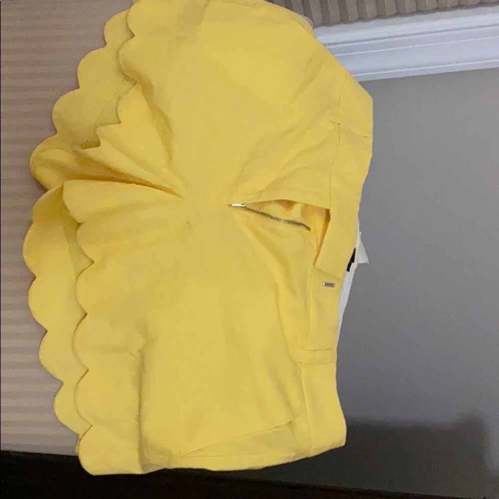 J Crew Scalloped Yellow Shorts